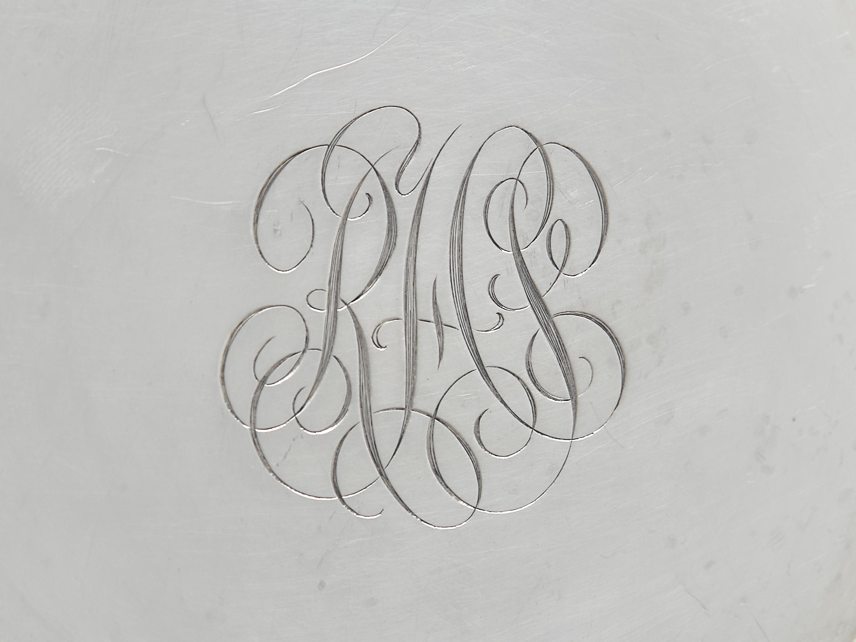 A Set of Twelve American Silver Bread Plates with 'P' Monogram