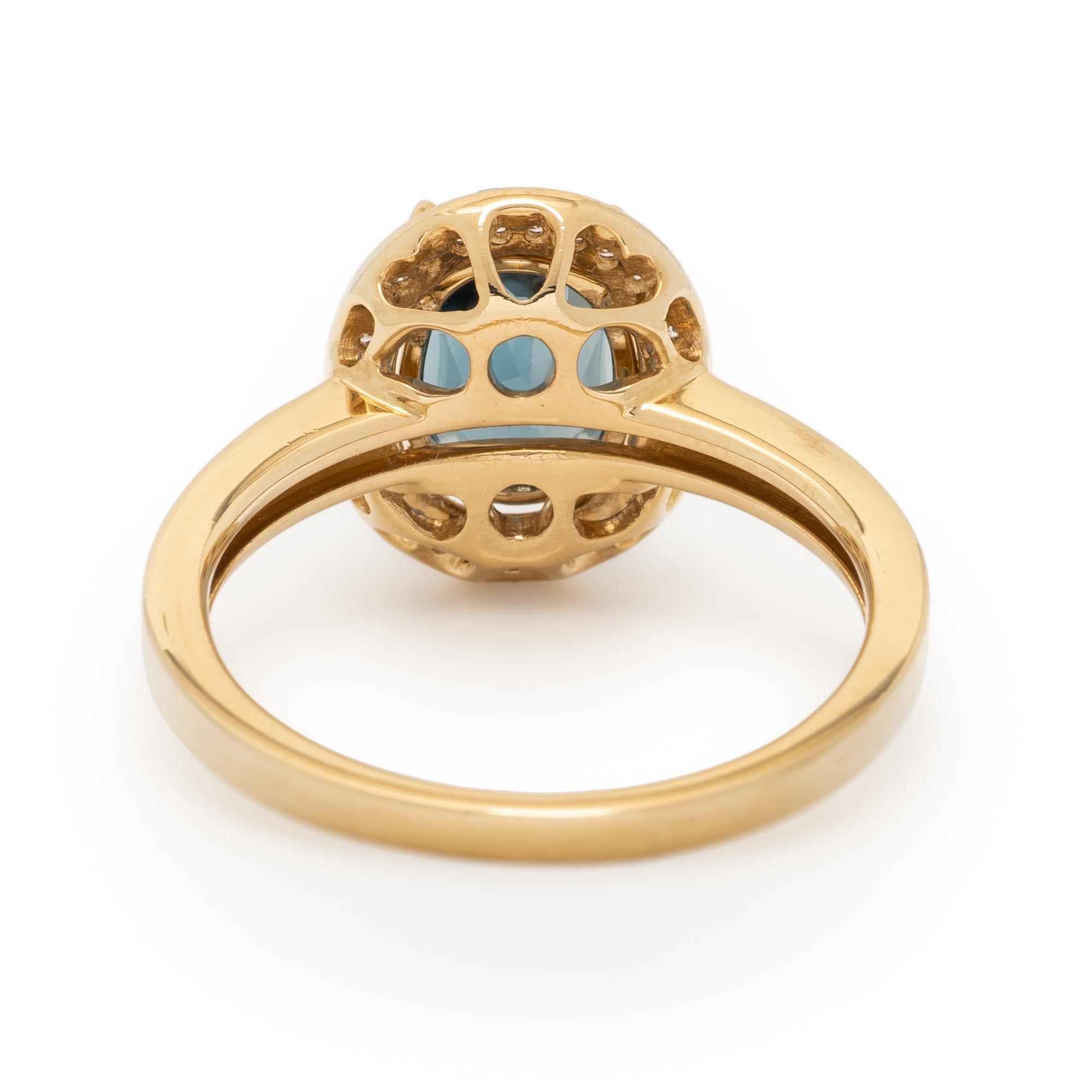 BLUE TOPAZ AND DIAMOND RING