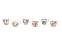 Six Chinese Export Canton Famille Rose Porcelain Cups