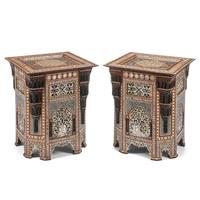A Pair of Moorish Style Marquetry Tables