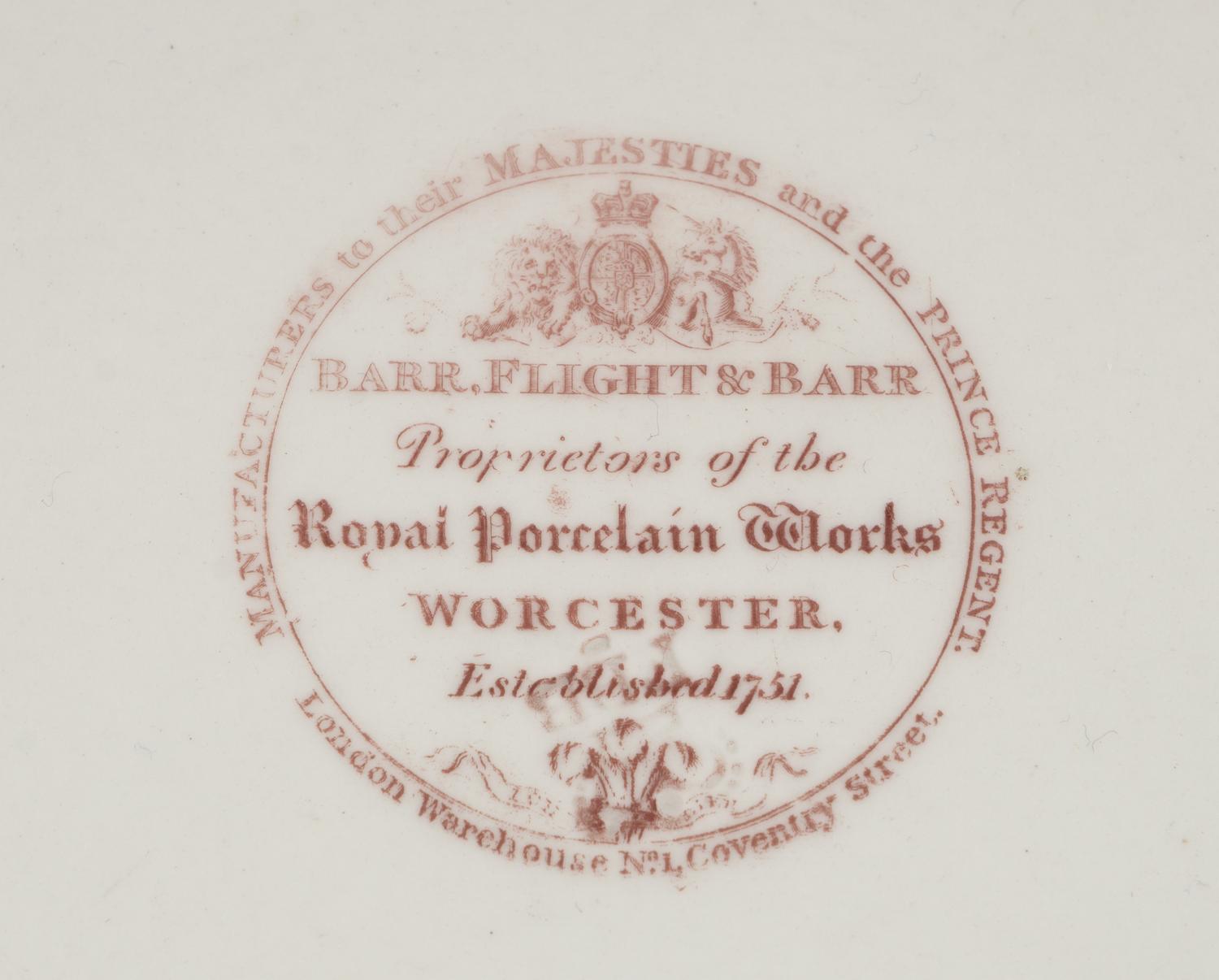 A Near Pair of Barr, Flight and Barr Porcelain Armorial Plates