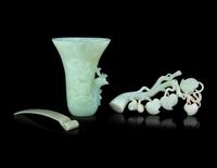 Three Chinese Celadon Jade Articles