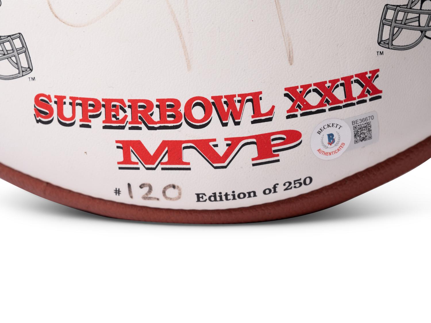 A Steve Young Signed Autograph Limited Edition Super Bowl XXIX MVP Football (Beckett Authentication Services BAS Certified)
