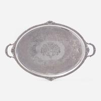 A George III Sterling Silver Two-Handle Armorial Tray John Cotton and Thomas Head, London, 1792