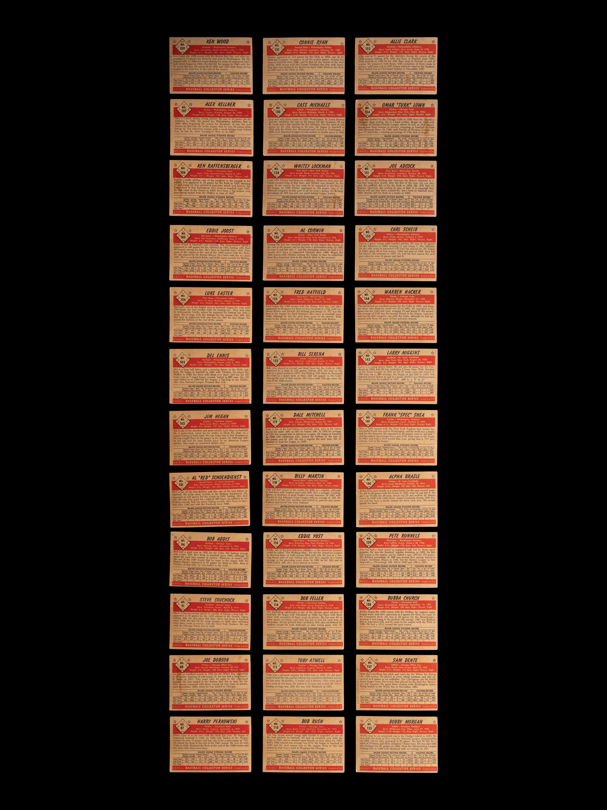 A Group of 96 Signed Autograph 1953 Bowman Baseball Cards Including Multiple Hall of Famers,