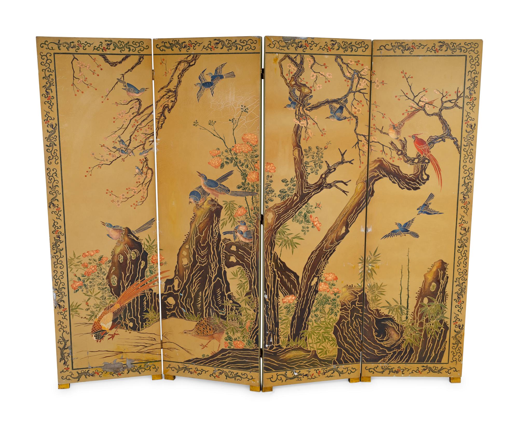A Chinese Four-Panel Screen
