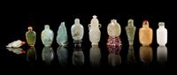 Ten Jade and Jadeite Snuff Bottles — 19TH-20TH CENTURY