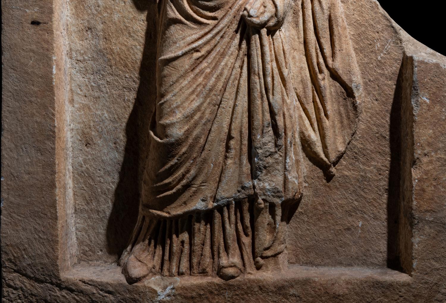 A Roman Marble Funerary Relief Fragment