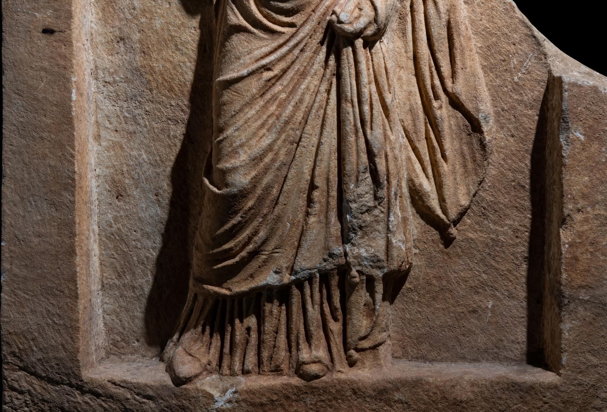 A Roman Marble Funerary Relief Fragment