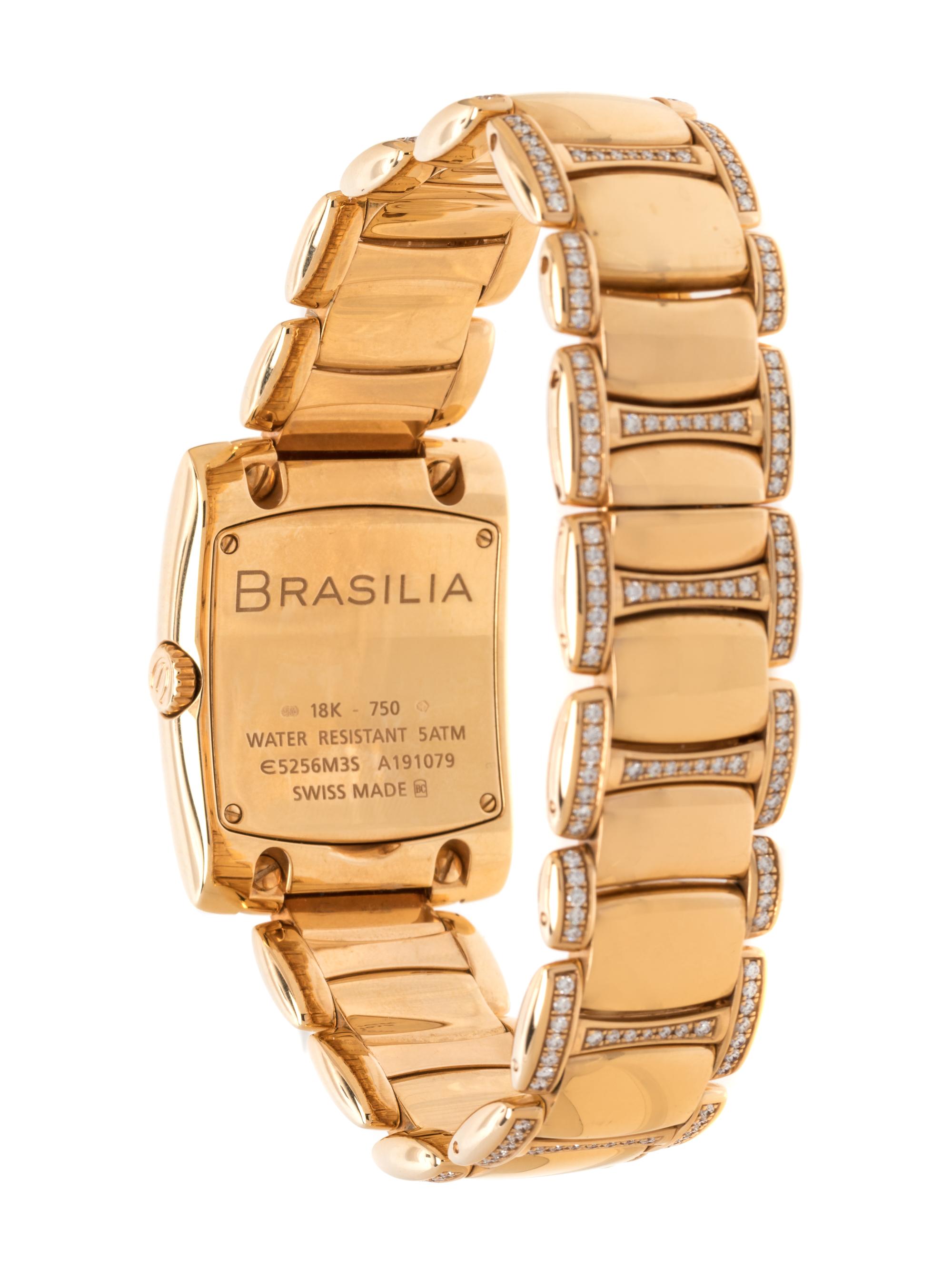 EBEL, 18K YELLOW GOLD AND DIAMOND 'BRASILIA' WRISTWATCH