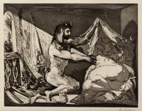 Pablo Picasso, (Spanish, 1881-1973), Faune dévoilant une femme (from La Suite Vollard), 1936