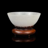 A Chinese White Jade Bowl, 19th-20th Century 晚清-民國 白玉碗