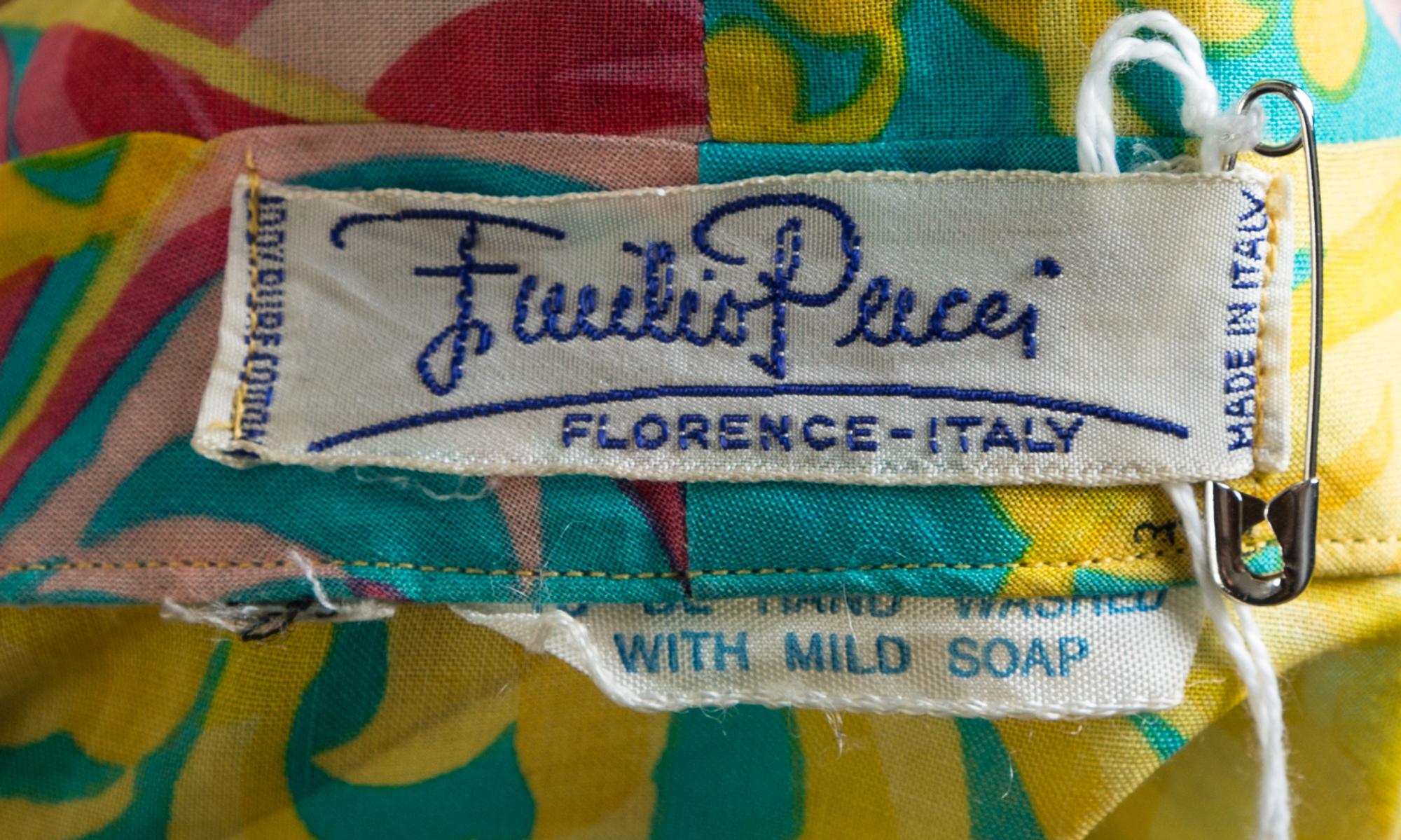 An Emilio Pucci Multicolor Cotton Tunic, No size.
