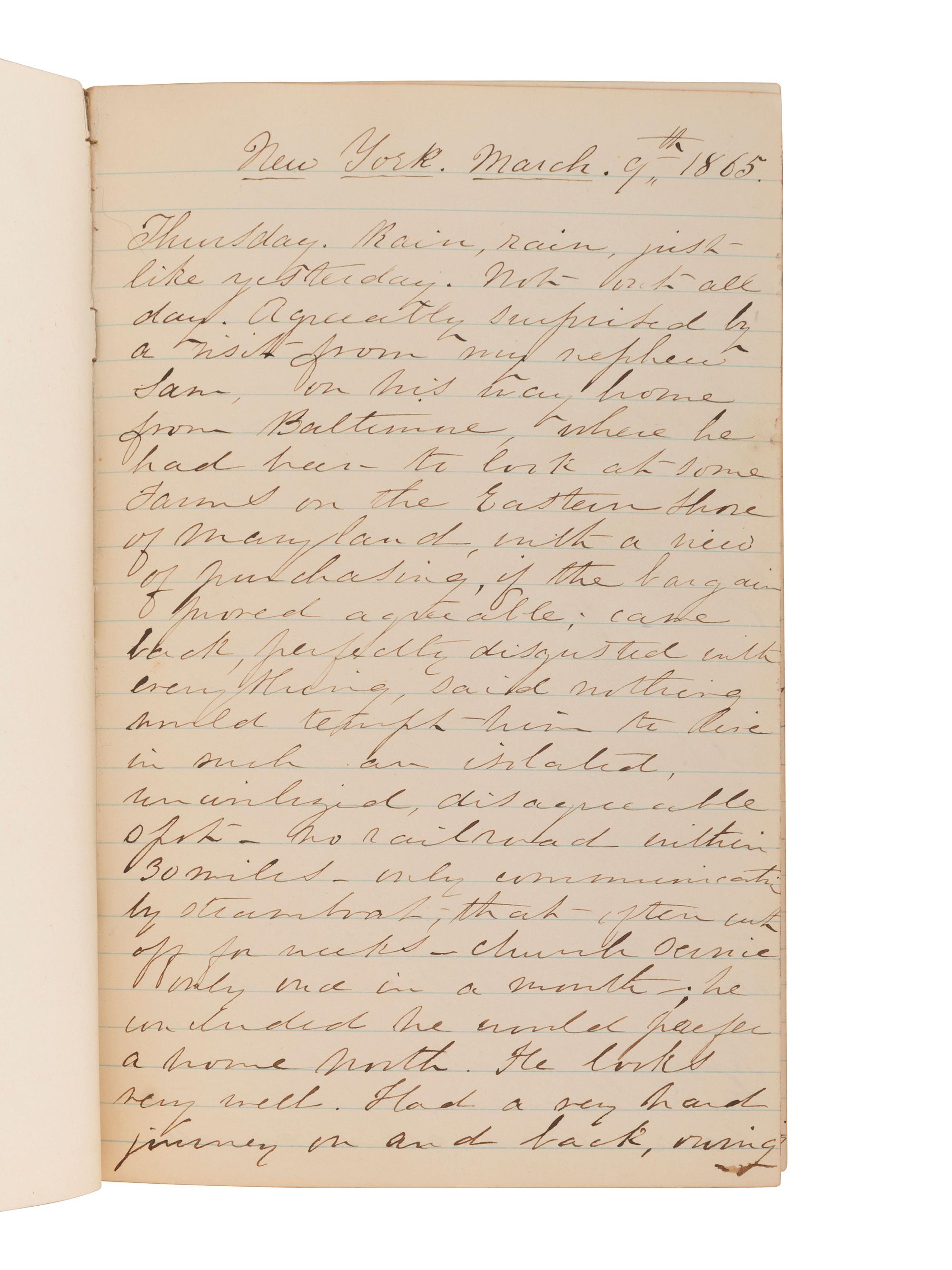 [CIVIL WAR]. BLATCHFORD, Caroline A. (1817-1901). A group of 4 Civil War-era diaries written by Caroline Appleton Blatchford, including discussion of prominent New York families, the ongoing war, and work with the Women's Central Relief Association.