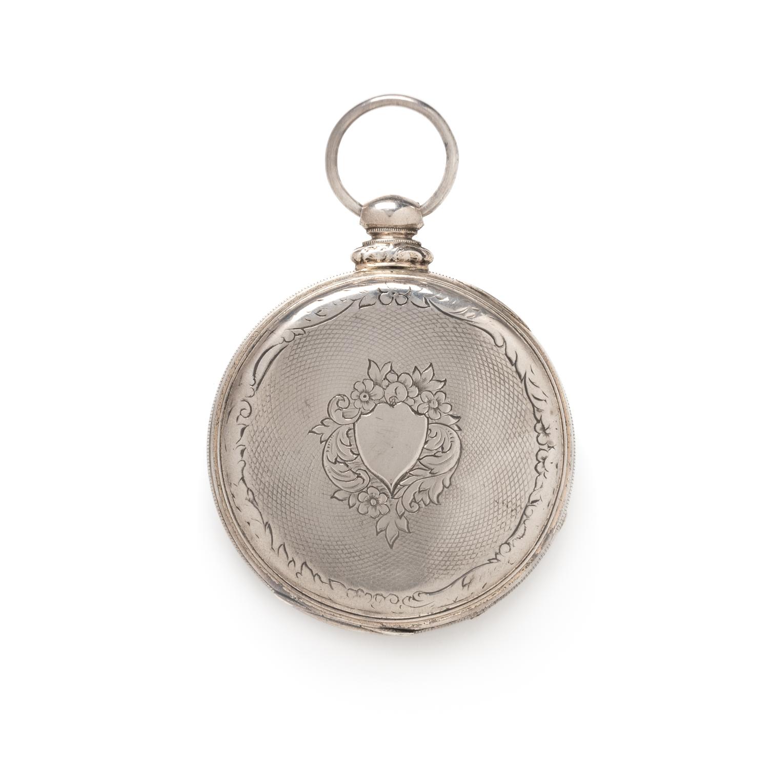 SILVER OPEN FACE POCKET WATCH