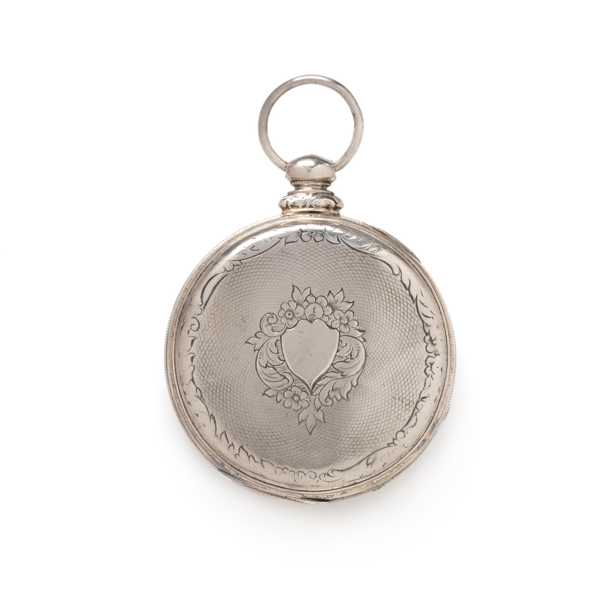 SILVER OPEN FACE POCKET WATCH