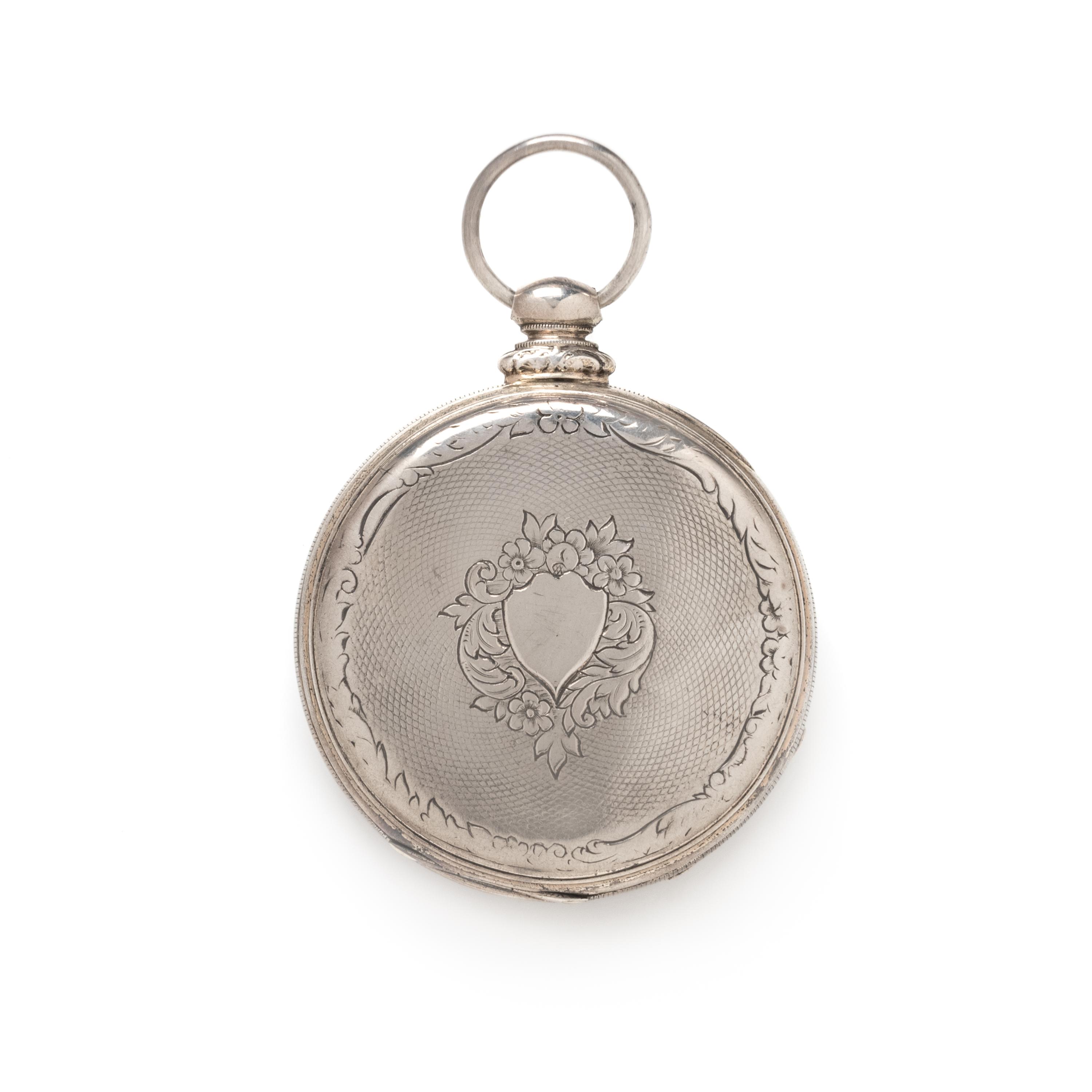 SILVER OPEN FACE POCKET WATCH