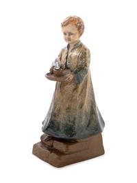 A Continental Painted Figure Mounted as a Lamp