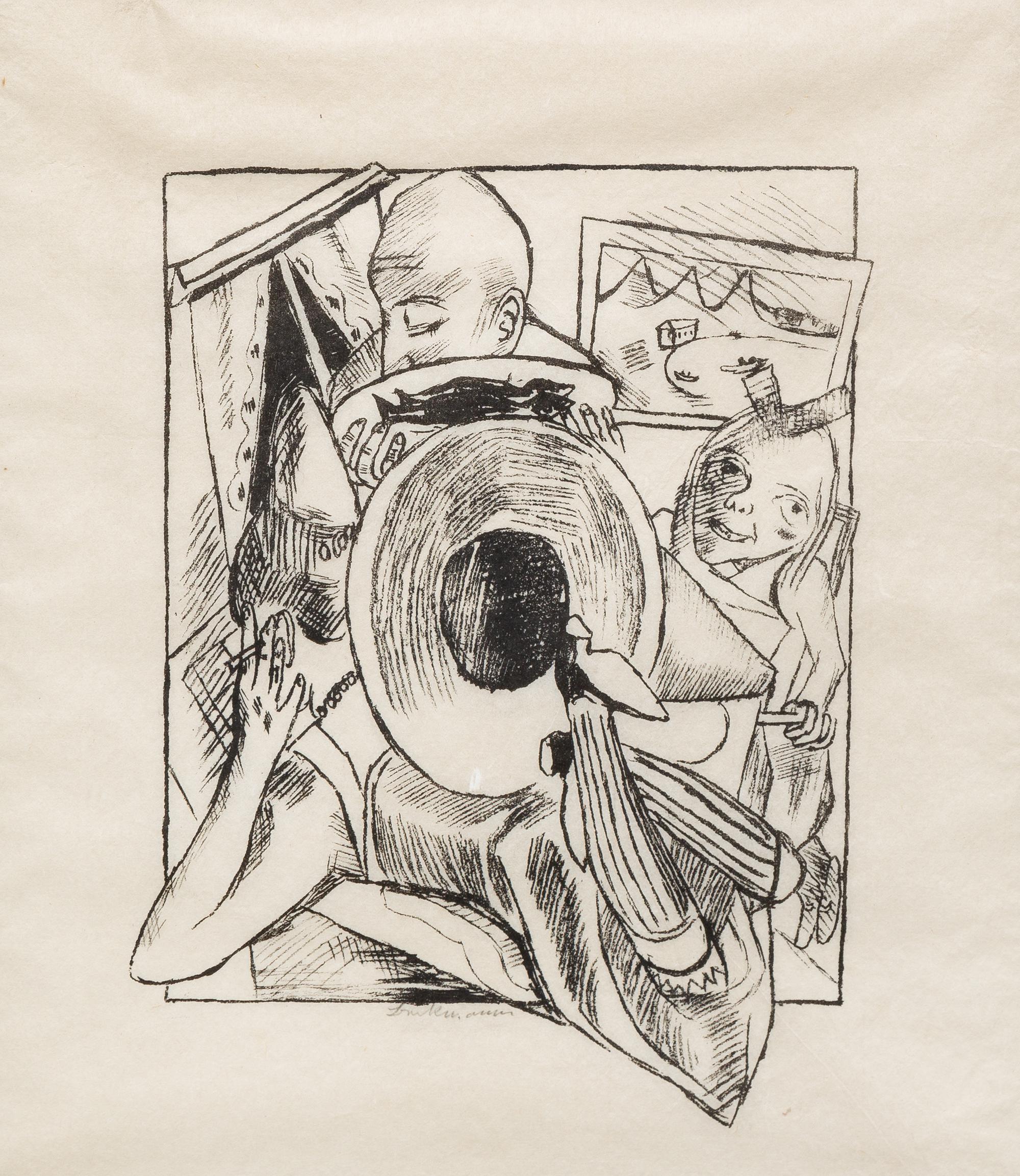 Max Beckmann, (German, 1884–1950), Möbliert, pl. 2 from Stadtnacht, 1920
