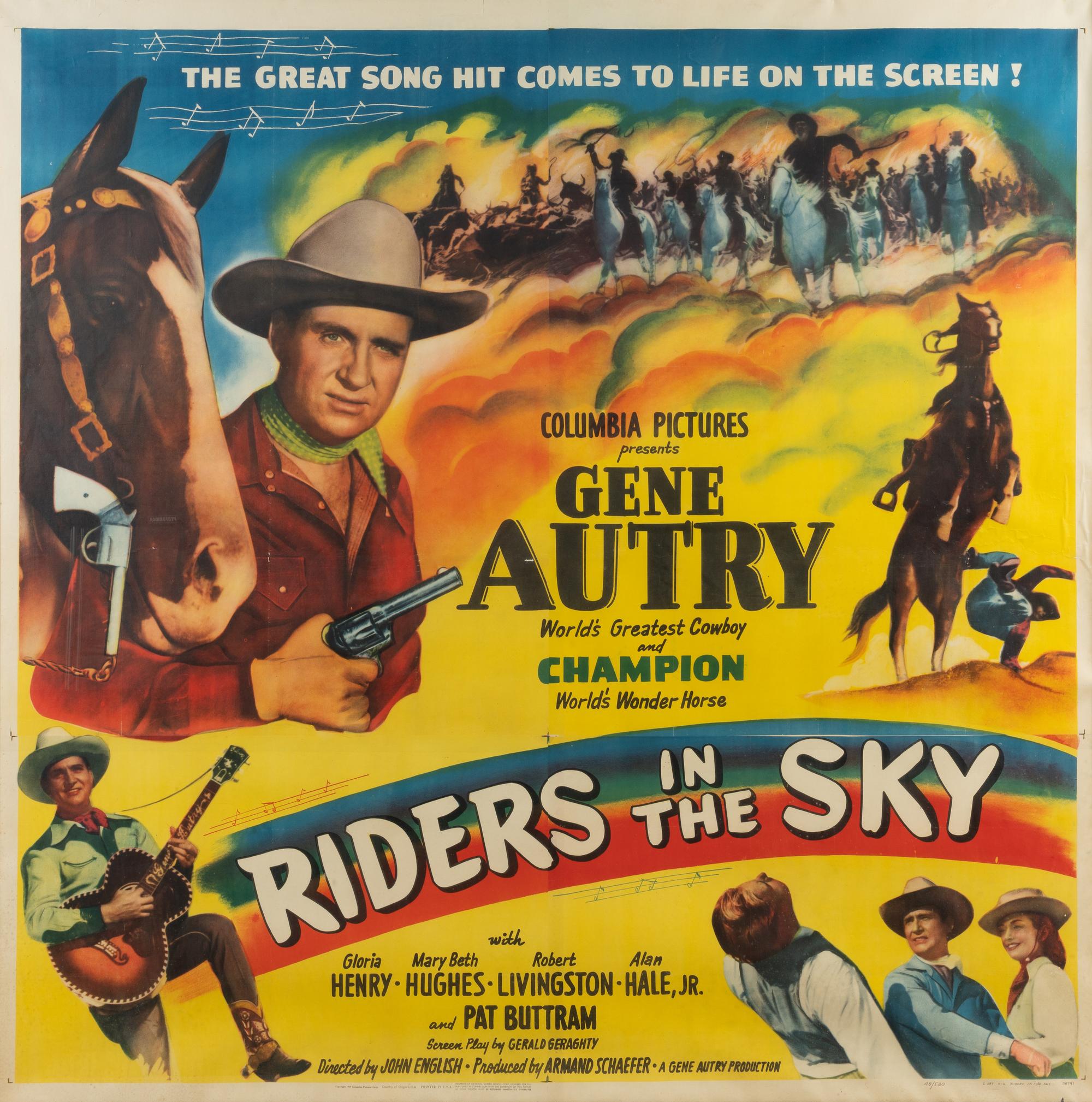 A Film Poster for Riders in the Sky Starring Gene Autry