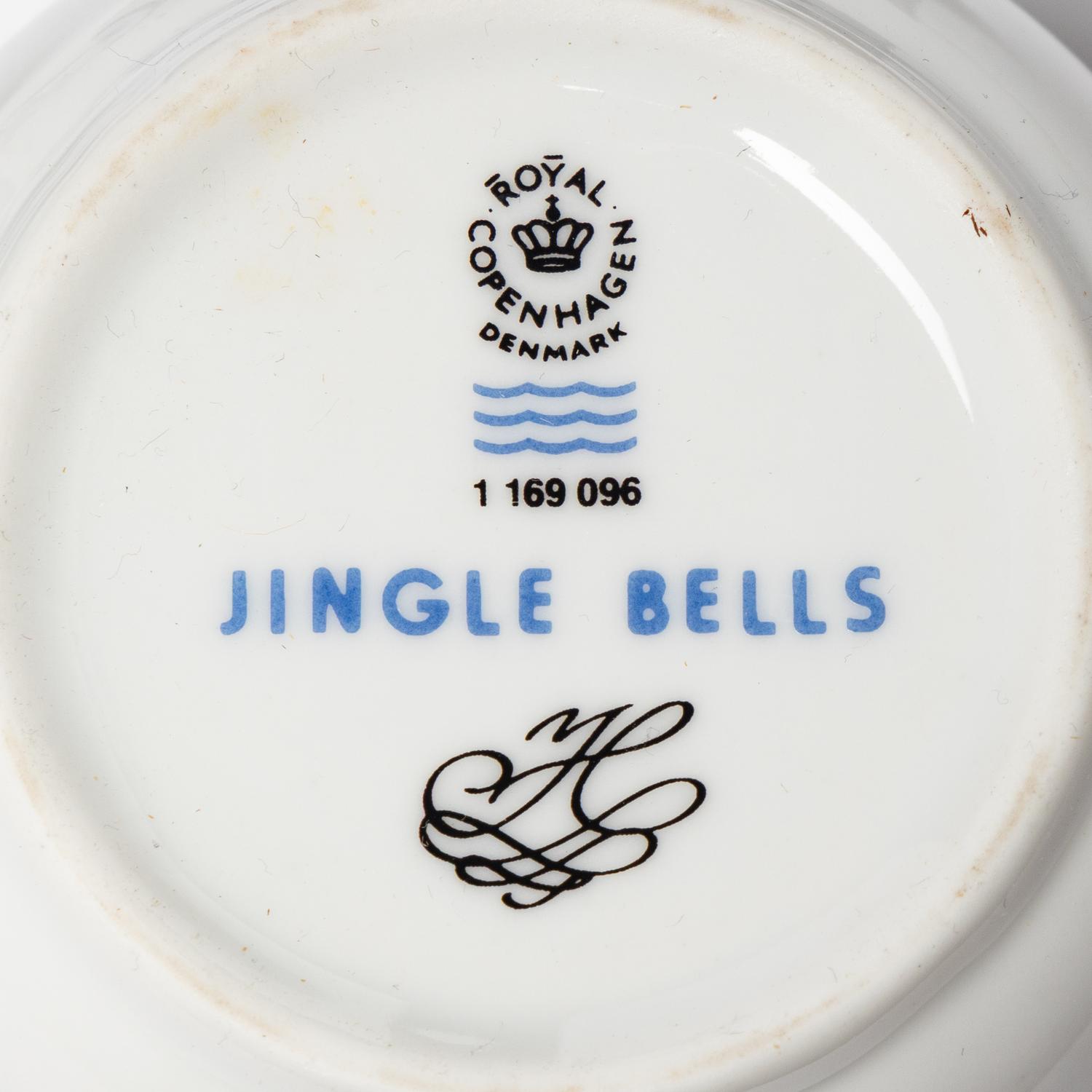 A Set of Eighteen Royal Copenhagen Jingle Bells Coffee Cups