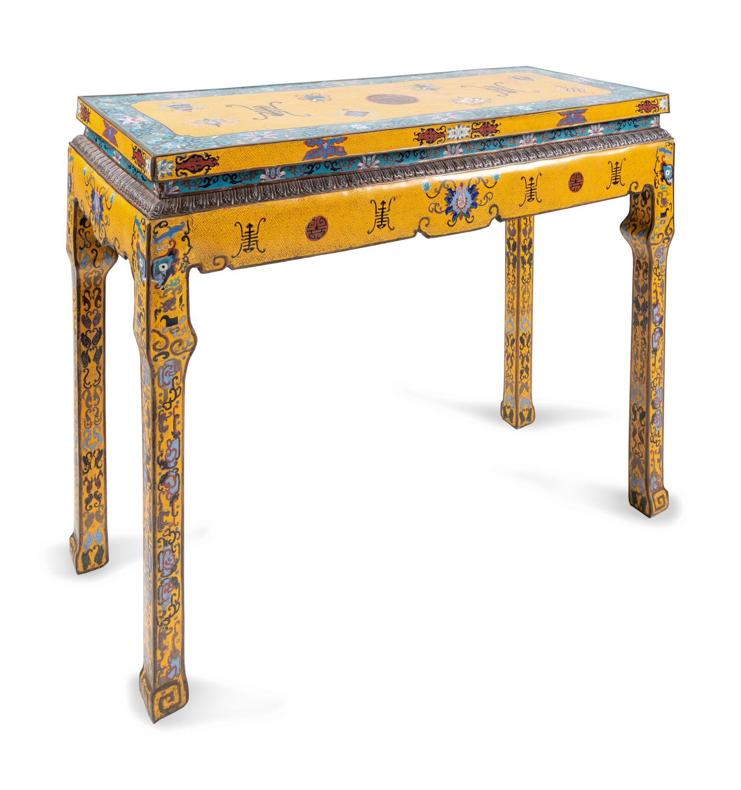 A Chinese Cloisonné Enamel Altar Table