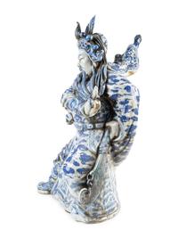 A Chinese Blue and White Porcelain Guan Gong Yu Figure — 19TH/20TH CENTURY
