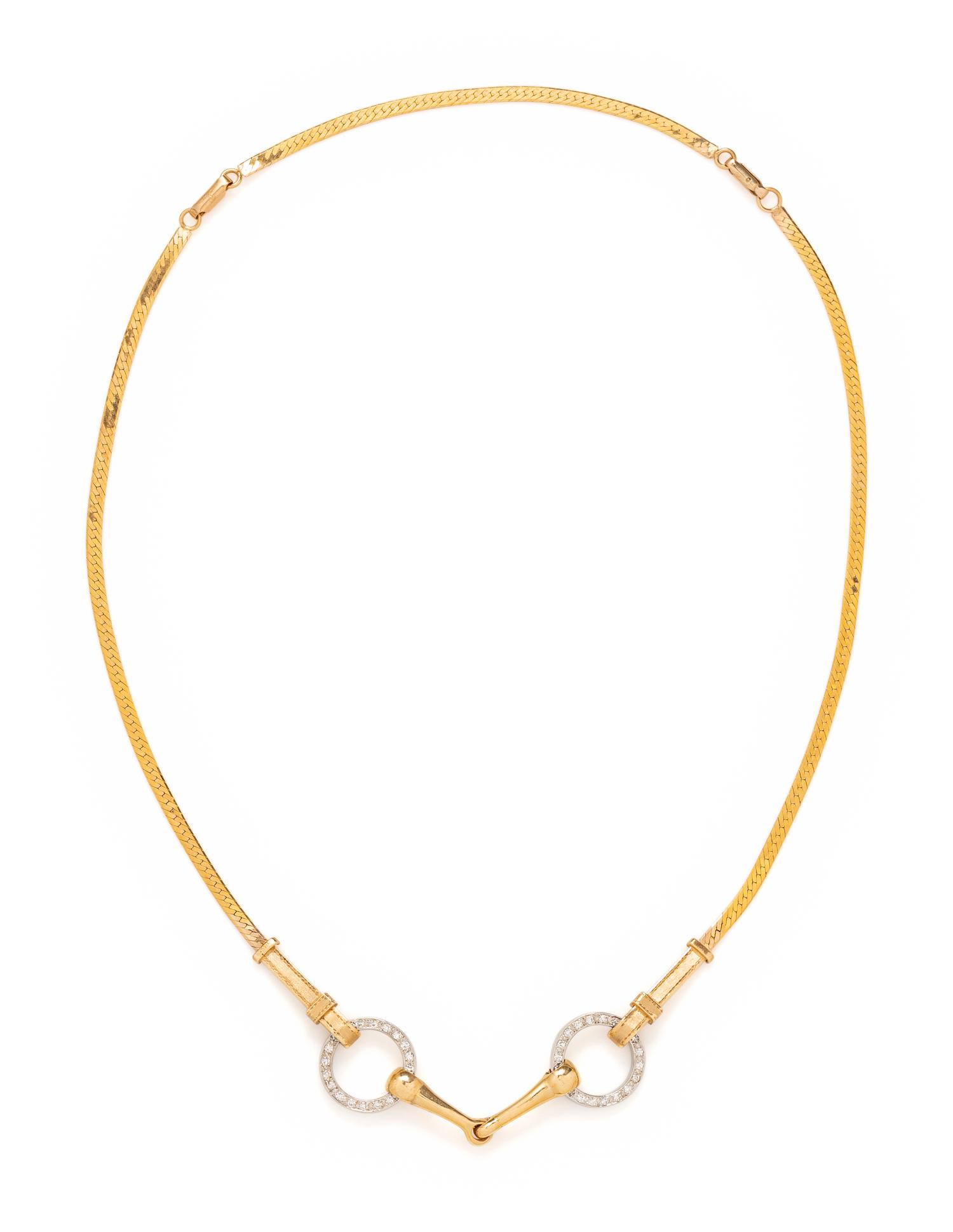 SUZANN FIEDLER, BICOLOR GOLD AND DIAMOND 'BIT OF CLASS' NECKLACE