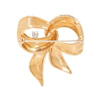 HENRY DANKNER, YELLOW GOLD AND DIAMOND BOW BROOCH