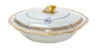 A Chinese Export Porcelain Covered Entree Width 11 1/2 inches.