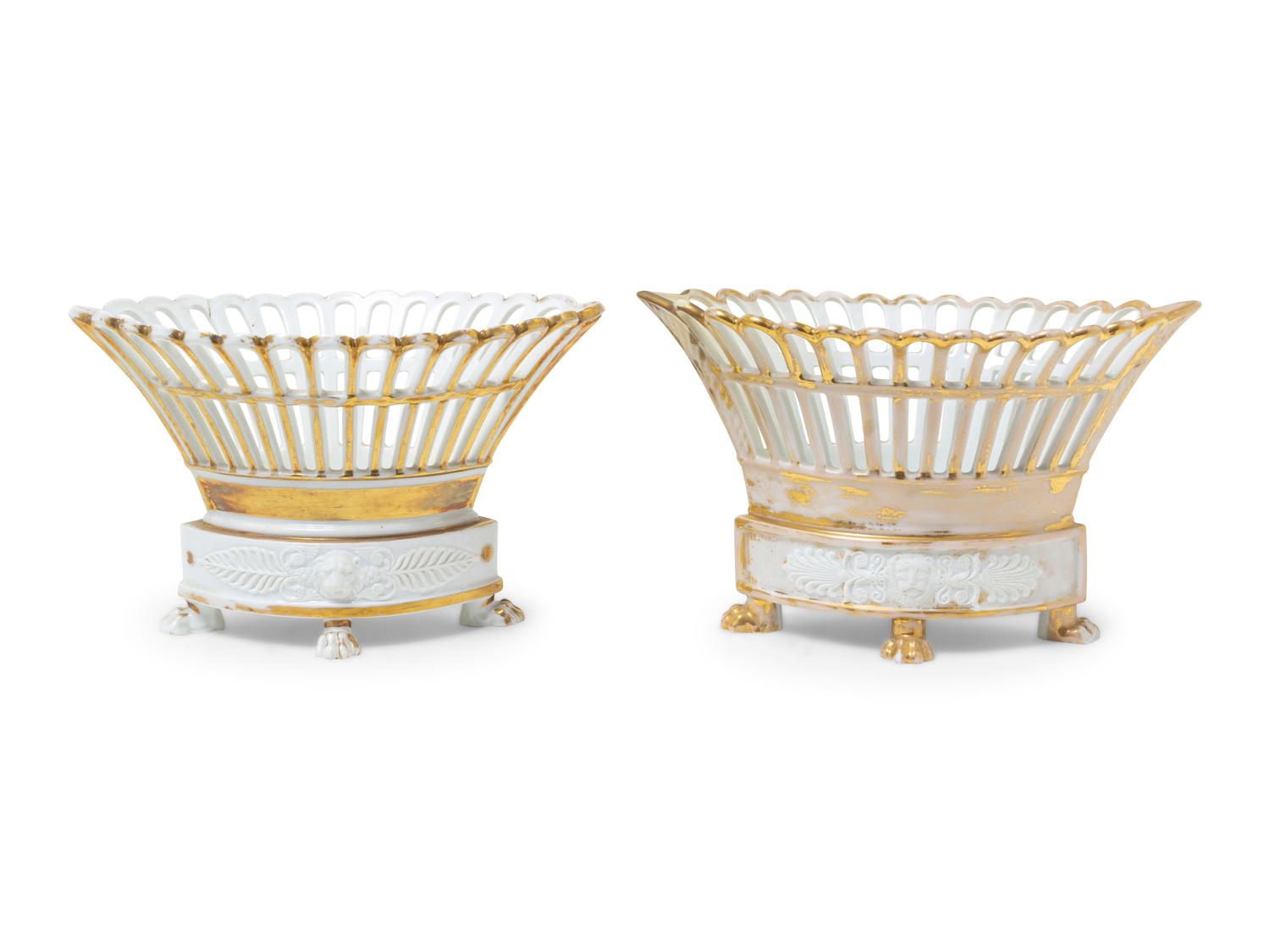 A Pair of Paris Porcelain Baskets