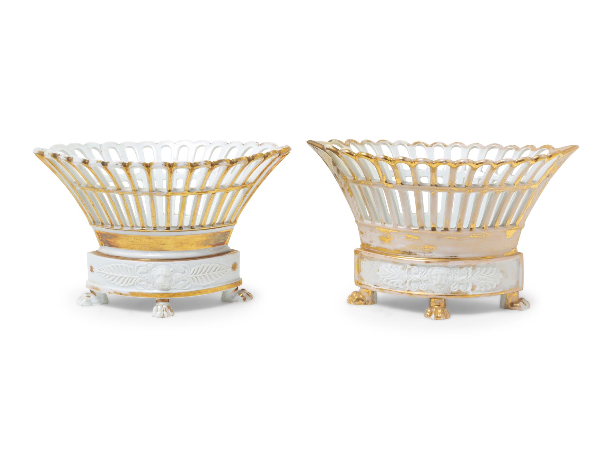 A Pair of Paris Porcelain Baskets