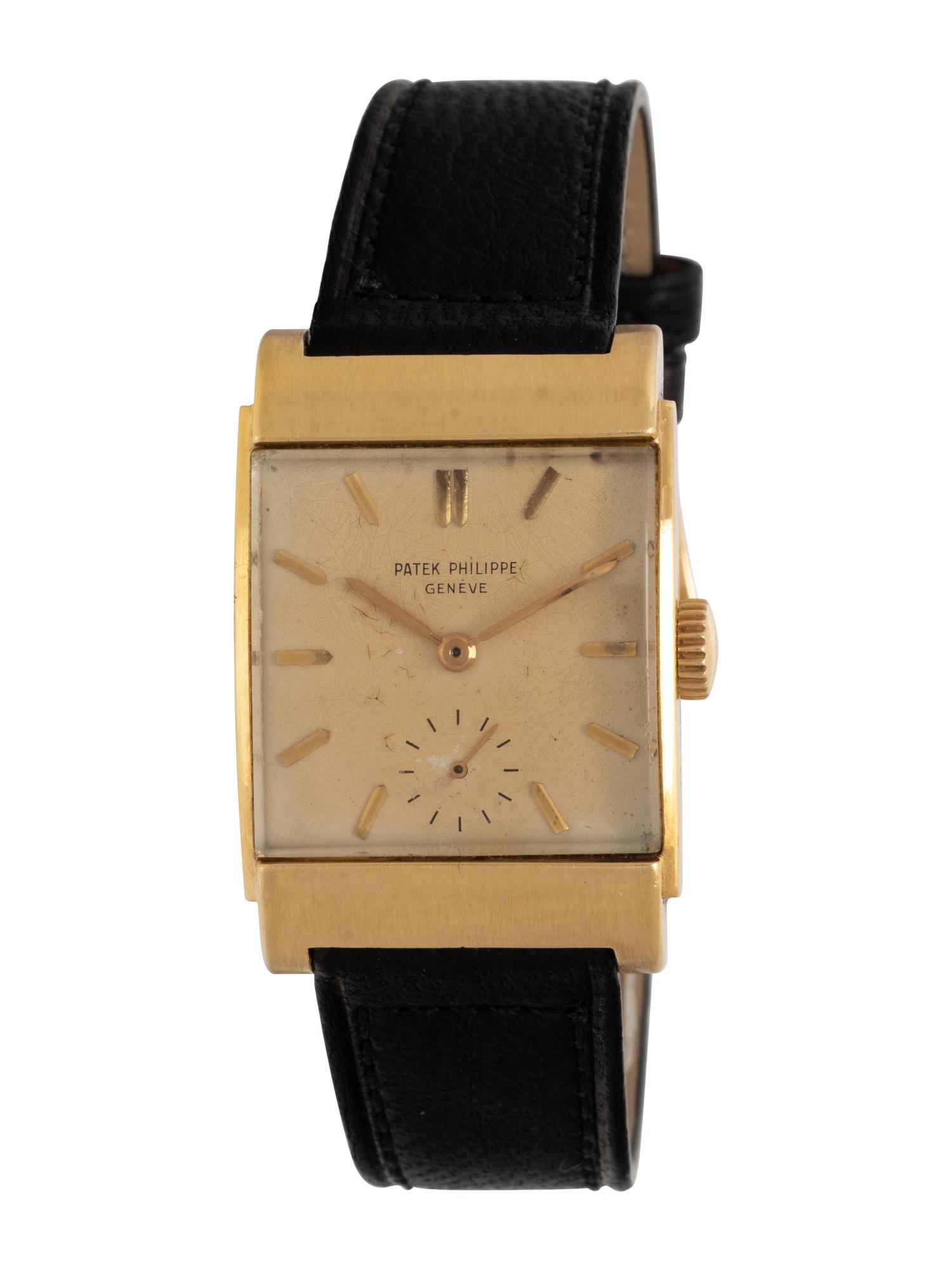 PATEK PHILIPPE, REF. 2479 18K YELLOW GOLD 'CURVED DOME RECTANGULAR' WATCH, WITH EXTRACT FROM THE ARCHIVES