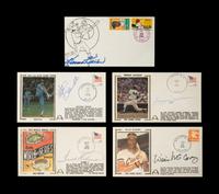 A Group of Five 500 Home Run Club Member Signed Autograph Cachets,