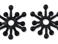 A Pair of Danish Modernist Cast Iron Candle Holders