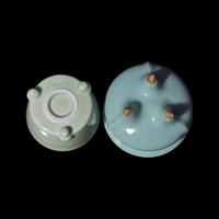 Two Japanese Celadon Glazed Porcelain Incense Burners