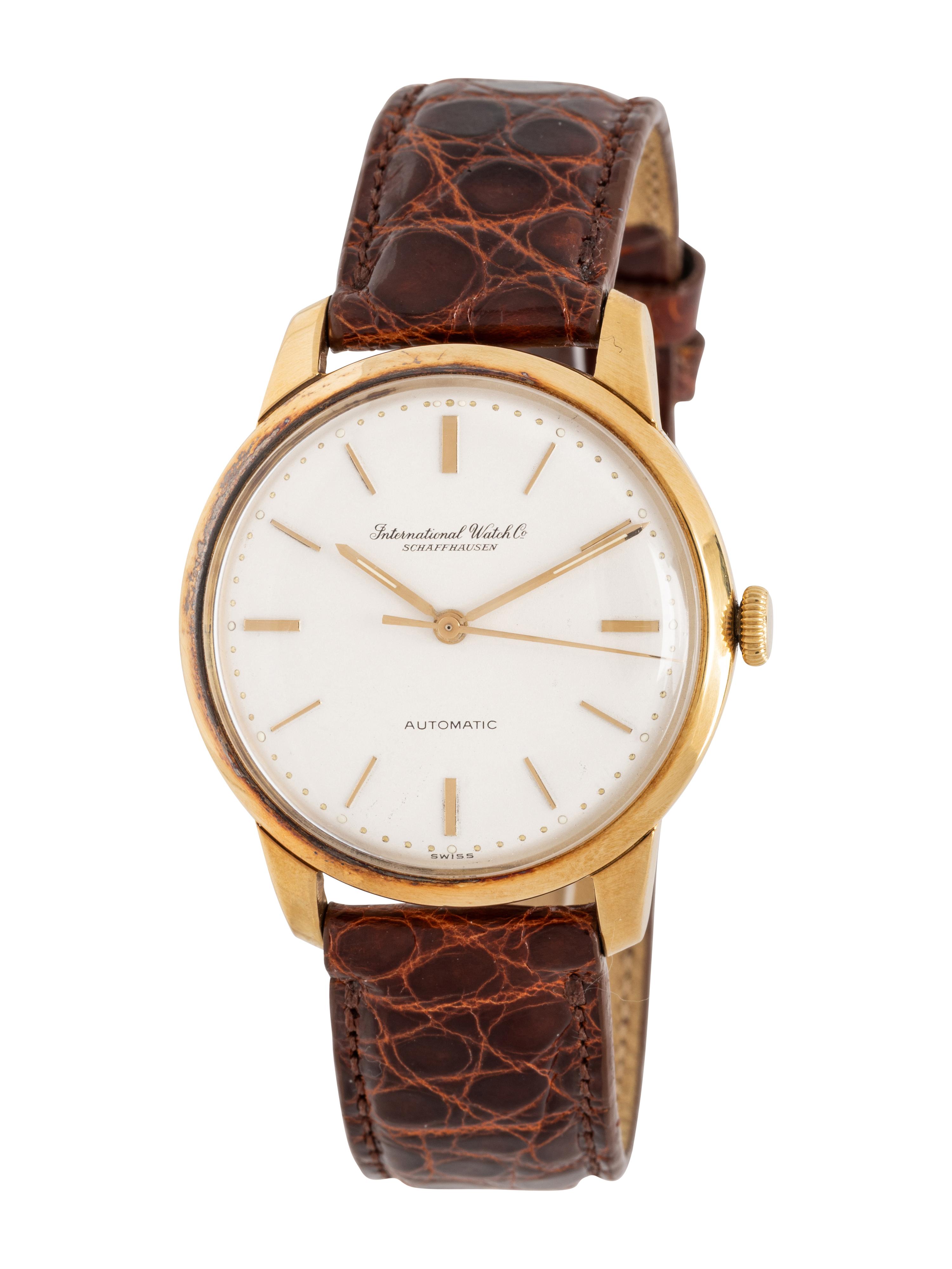 IWC, 18K YELLOW GOLD WATCH WITH IWC BUCKLE