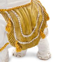 A Pair of Italian Glazed Terracotta Elephant-Form Garden Seats