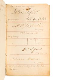 [TYLER, John (1790-1862) -- AUTOGRAPH ALBUM]. An autograph album, 1843, assembling more than 280 Senators and Congressmen, including three present, past or future Presidents.