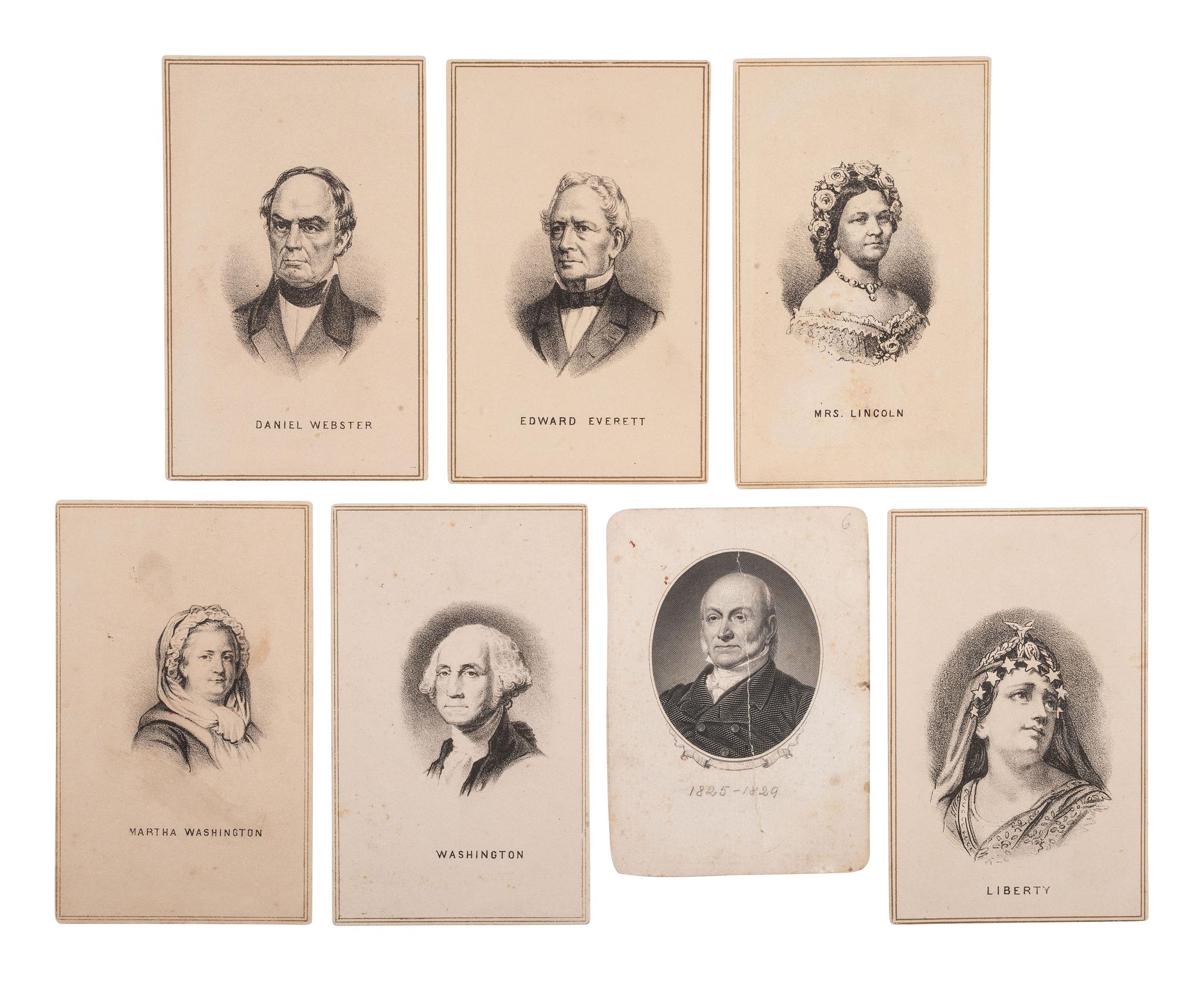 [CIVIL WAR]. 19 lithographed CDVs of Civil War generals and political personalities.