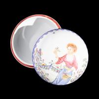 A Chinese Enamel on Porcelain 'European Subject' Covered Seal Paste Box