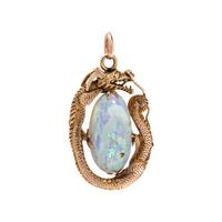 YELLOW GOLD AND OPAL DRAGON PENDANT