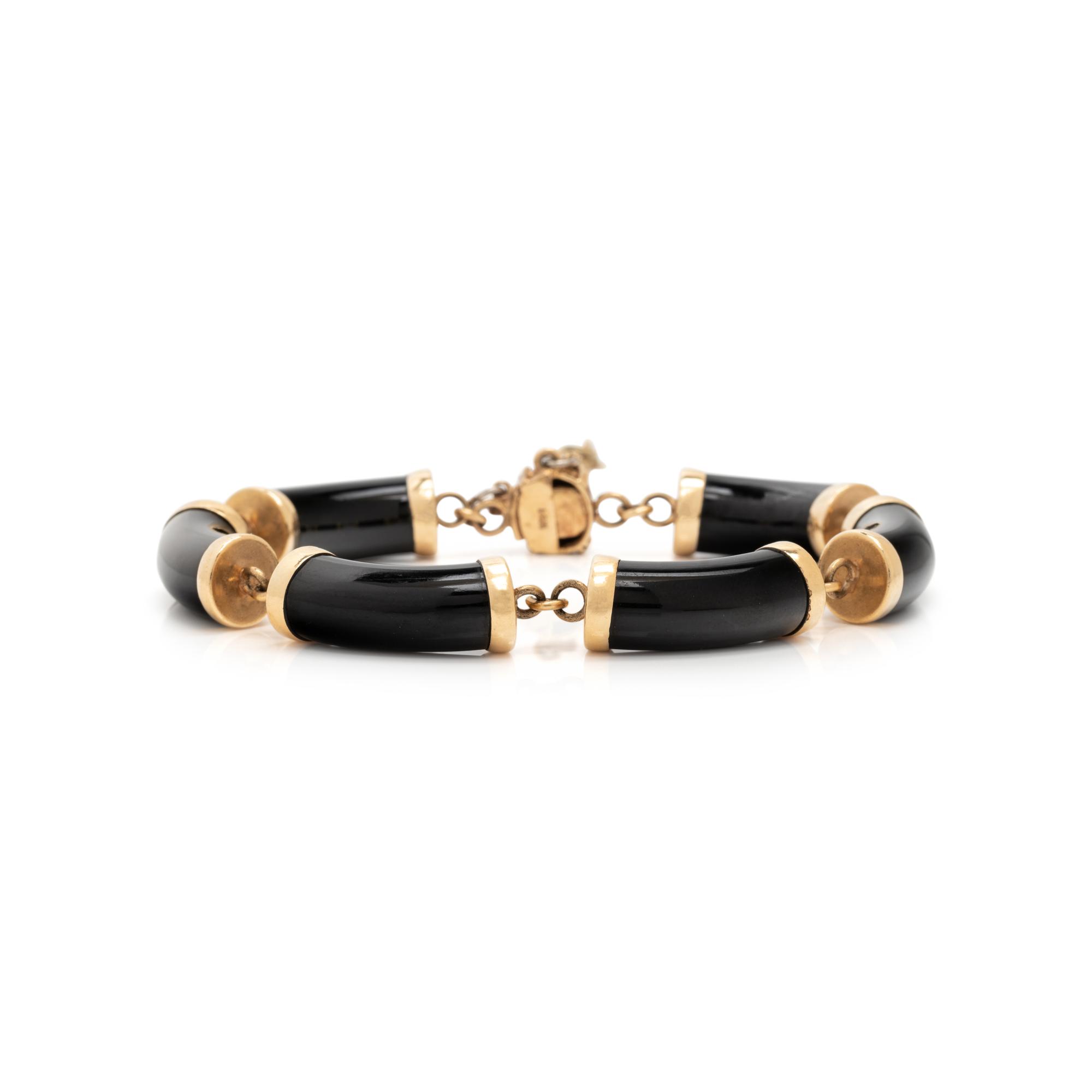 ROSE GOLD AND BLACK NEPHRITE BRACELET