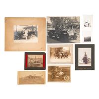 [EARLY PHOTOGRAPHY] -- [TRANSPORTATION]. A group of 59 photographs and engravings of vehicles, incl. bicycles and dirigibles.