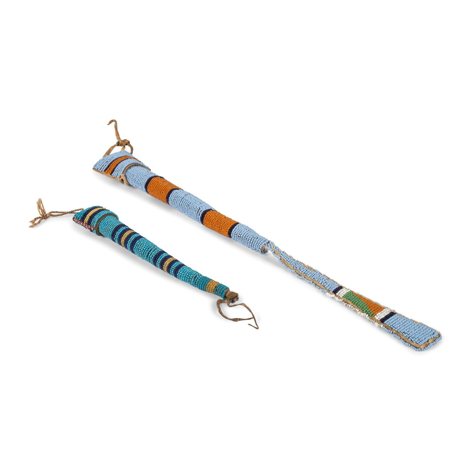 Northern Plains Beaded Hide Awl Cases