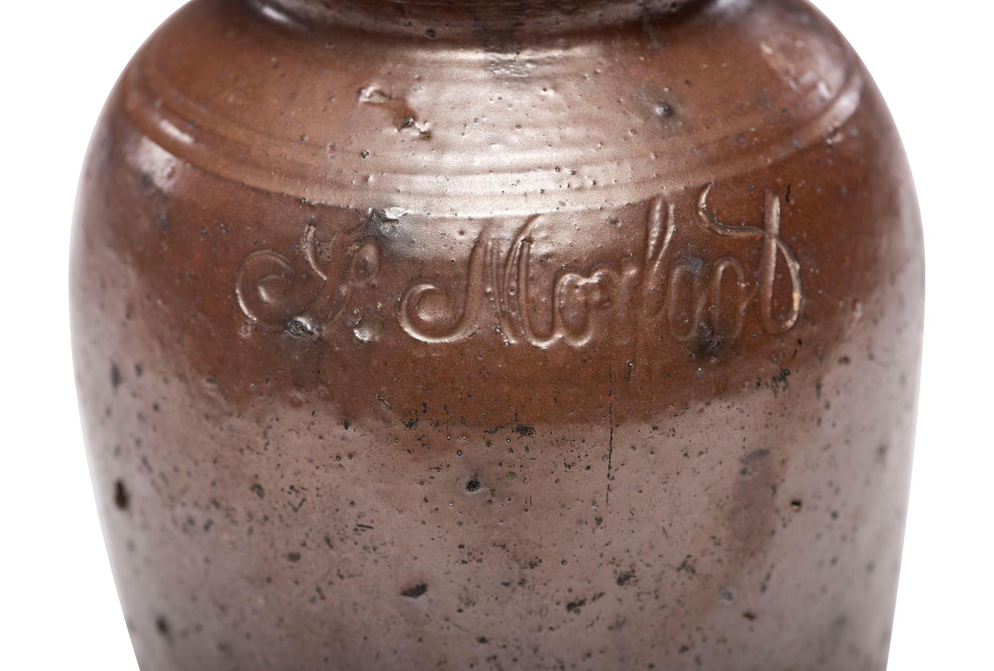 Two Stoneware Canning or Preserves Jars