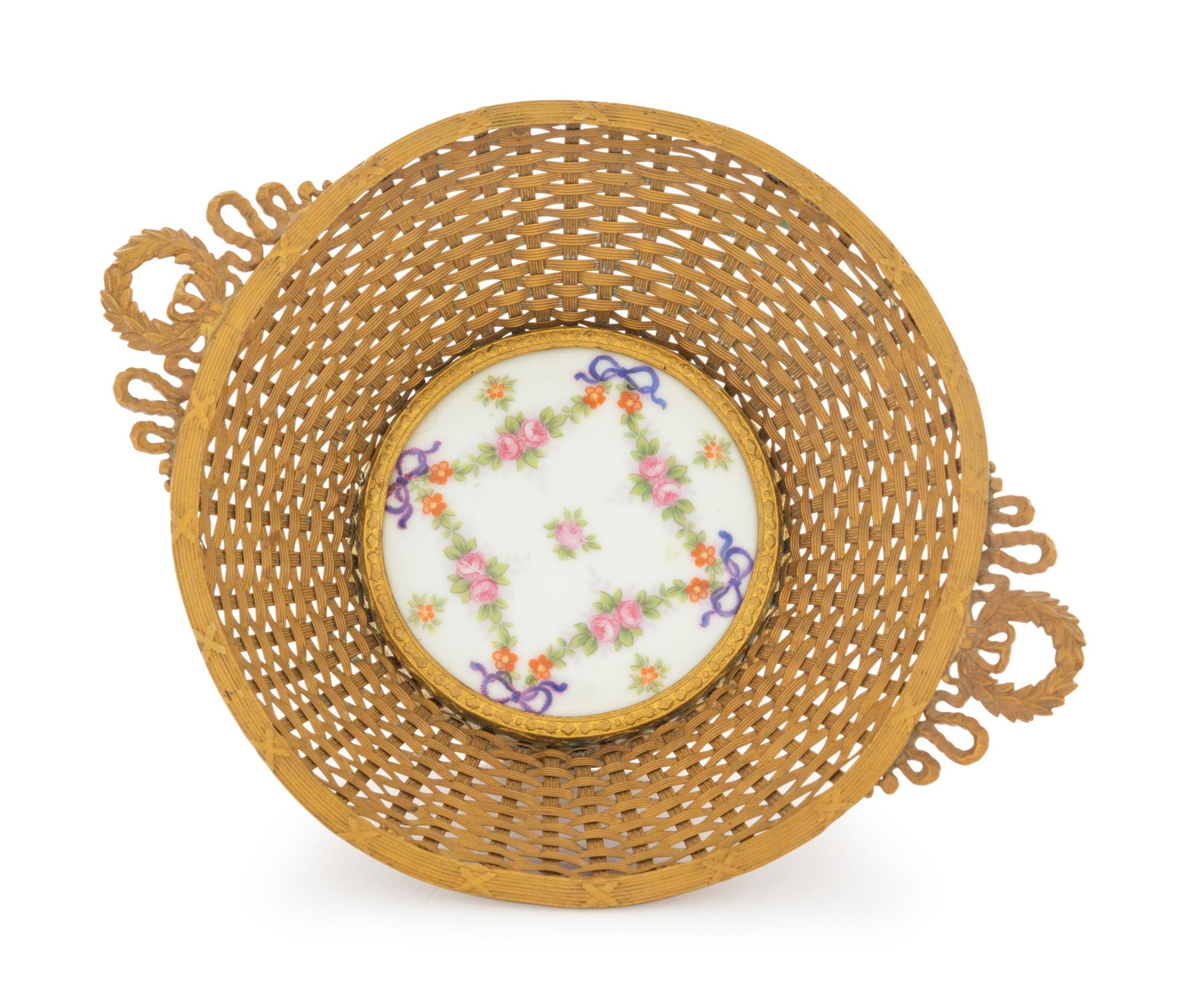 A Sevres Porcelain Mounted Gilt Metal Bowl