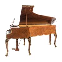 A Louis XV Style Gilt Bronze Mounted Kingwood, Bois Satiné, Mahogany and Marquetry Piano à Queue
