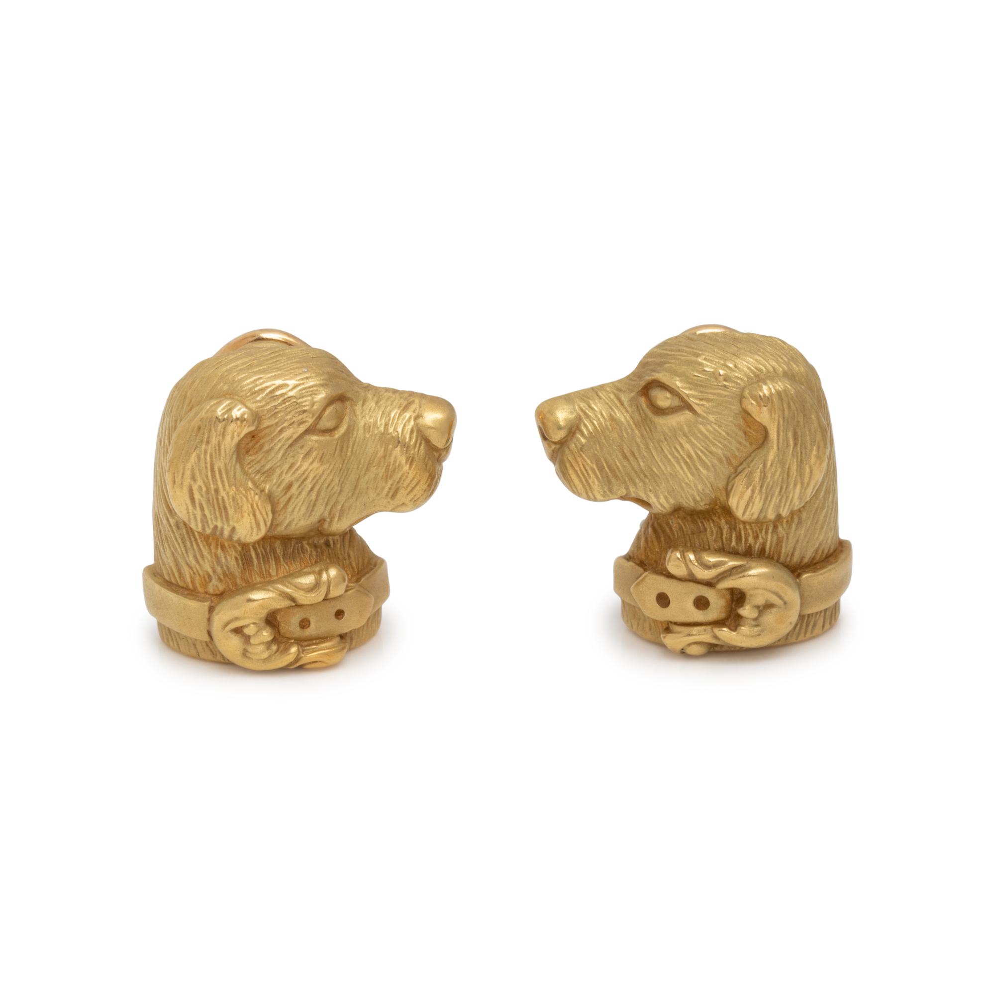 KIESELSTEIN-CORD, YELLOW GOLD LABRADOR RETRIEVER EARCLIPS