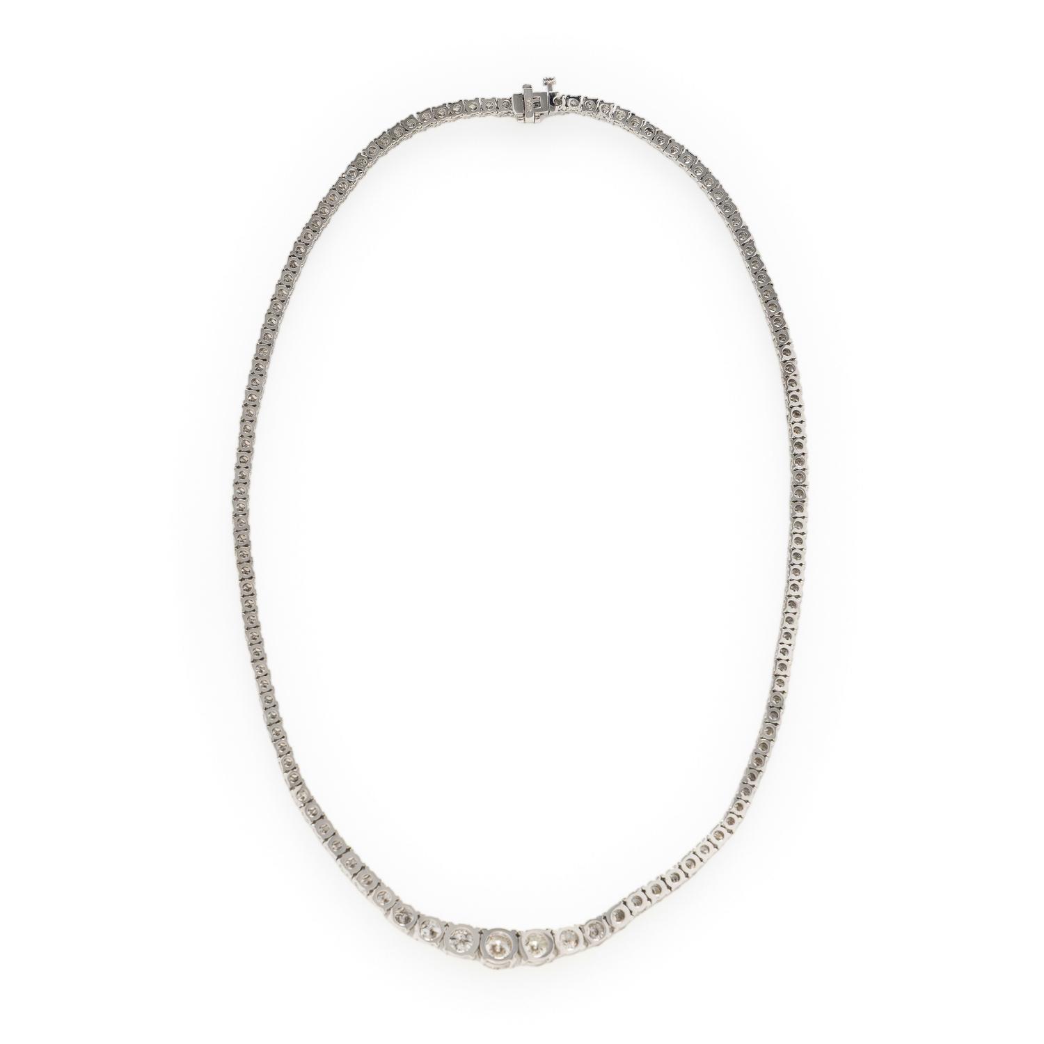 Diamond and White Gold Rivière Necklace